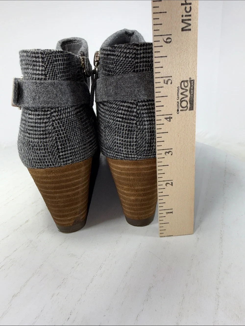 Dr. Scholl's Gray Fold-Over Wedge Ankle Booties